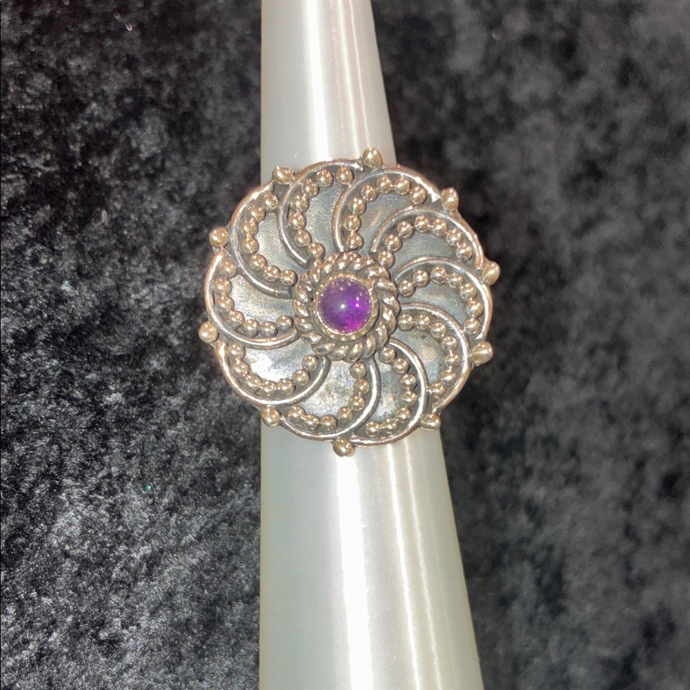 Fun Silver and Purple Swirl Ring